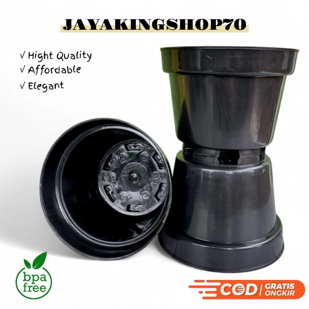 POT  BUNGA/POT TANAMAN DARI PLASTIK WARNA HITAM