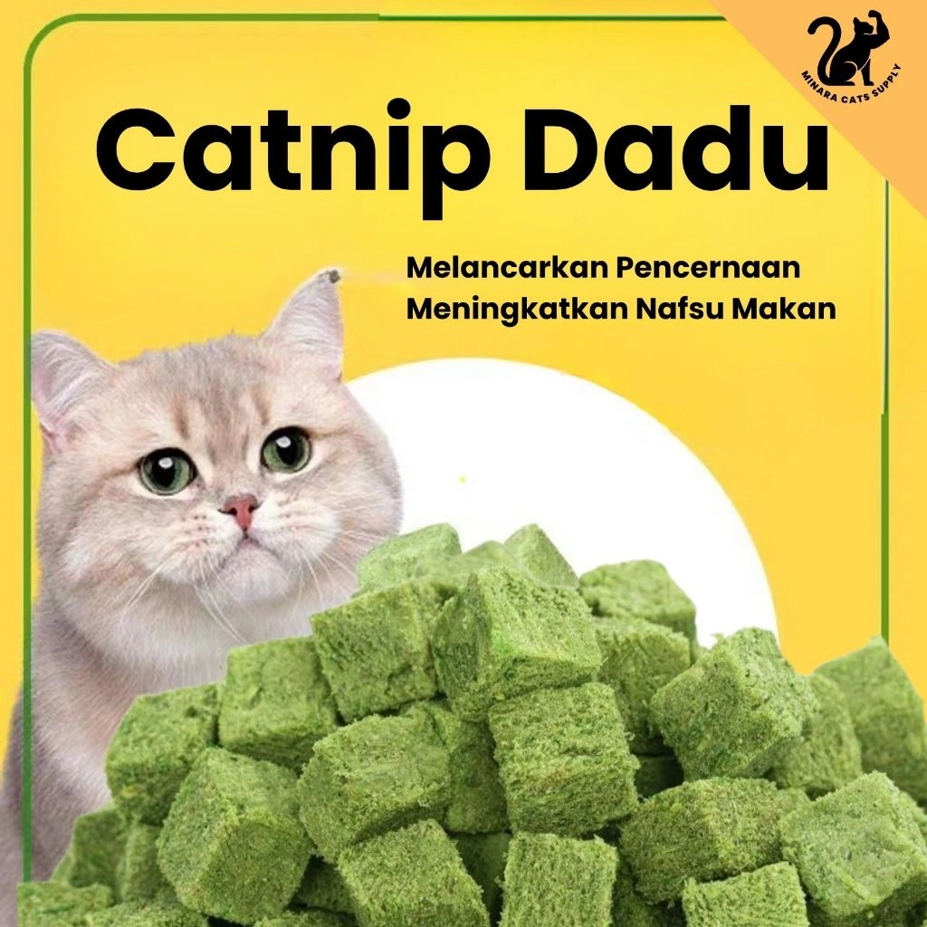 Cats Grass Dadu Untuk Pencernaan - Catnip Kucing - Cat Grass Cube - Makanan Kucing - Cemilan Kucing - Snack Kucing - Dryfood Kucing - Wheatgrass Kucing - Rumput Kucing Untuk Pencernaan - Vitamin Kucing - Anabul - Kucing Sakit - Minara Cats Supply