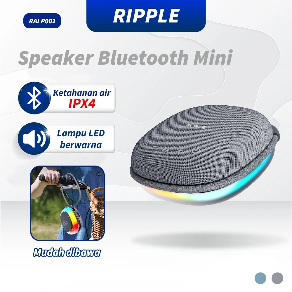 Ripple Wireless Speaker Bluetooth Super Full Bass Portable Mini Subwoofer Original Usb Lampu Led
