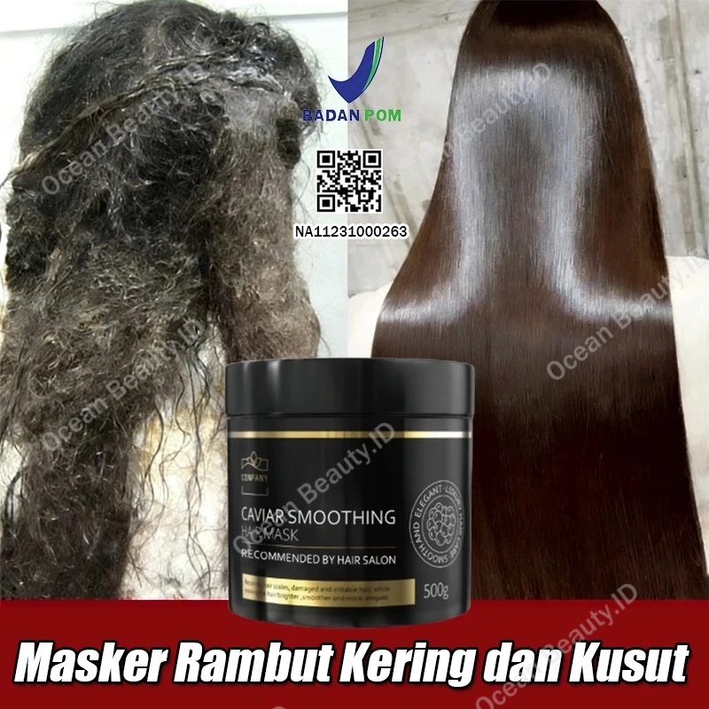 BPOM Masker Pelurus Rambut Meluruskan Rambut Permanen Masker Rambut kering dan mengembang Keratin Rambut Rusak Dan Kering Caviar Smoothing