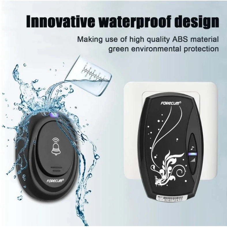 Bel Pintu Wireless Tanpa kabel Anti Air Smart Door Bell Waterproof EU Plug