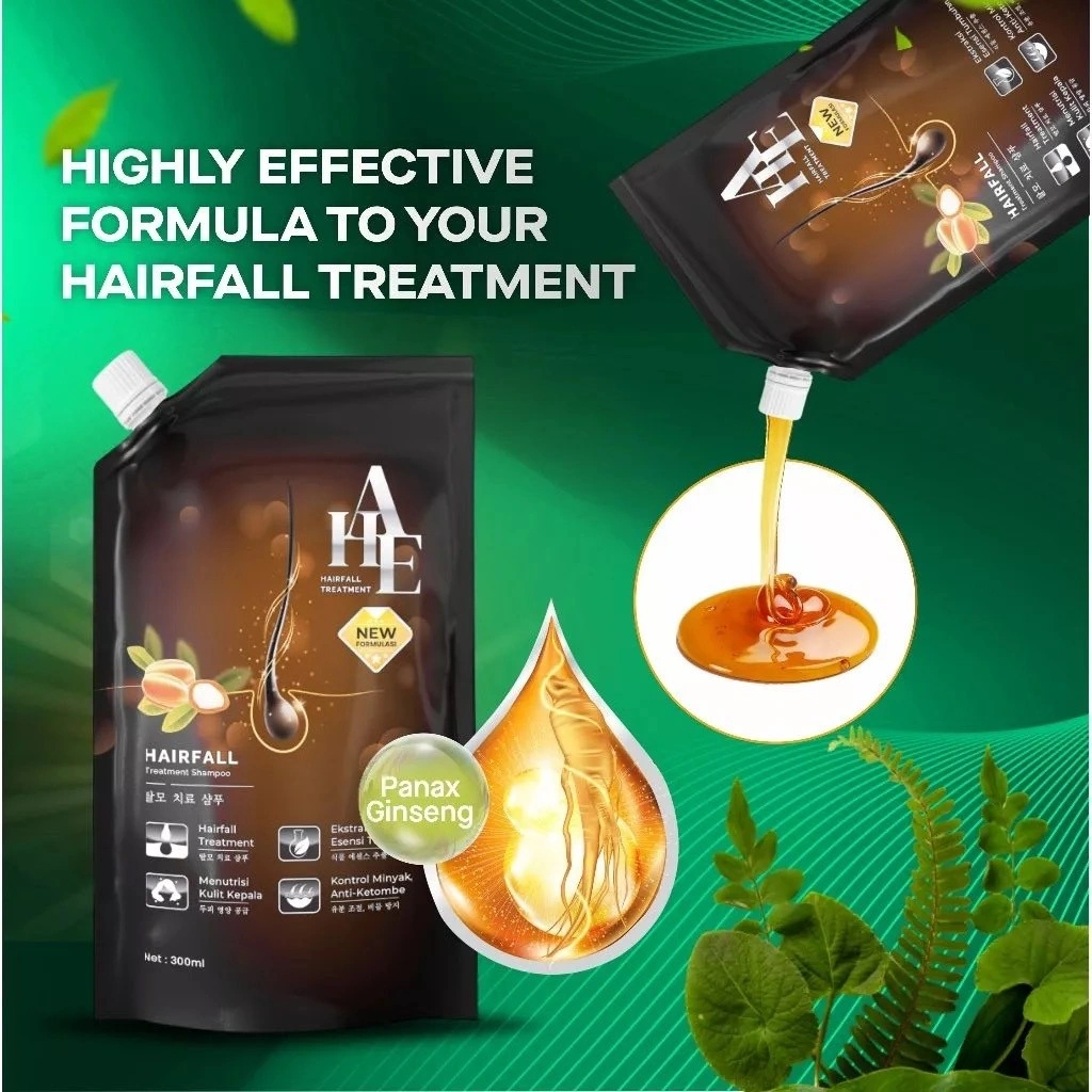 [ BPOM ] AHE Hair Fall Treatment Shampoo Refill 300 ML | Shampoo Rambut Rontok Dan Anti Ketombe asli