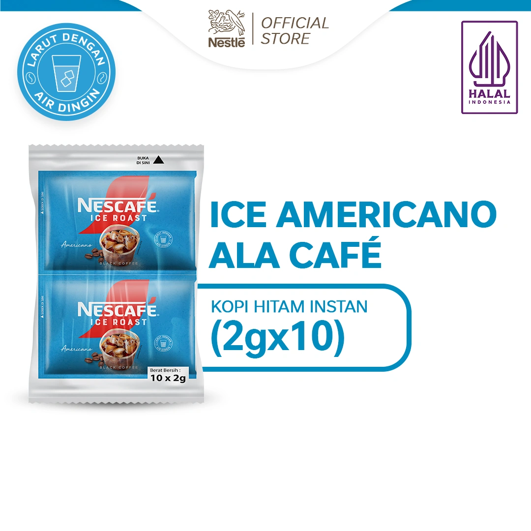 Nescafe Ice Roast Americano Coffee Kopi Hitam Kopi Instan Kopi Bubuk Kopi Sachet (10x2g)