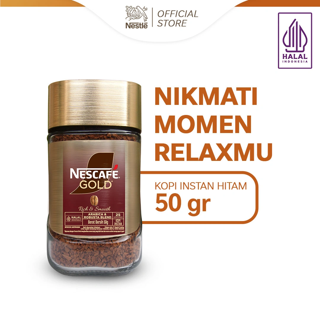 NESCAFE GOLD Kopi Instan Kopi Hitam Kopi Bubuk Jar 50gr
