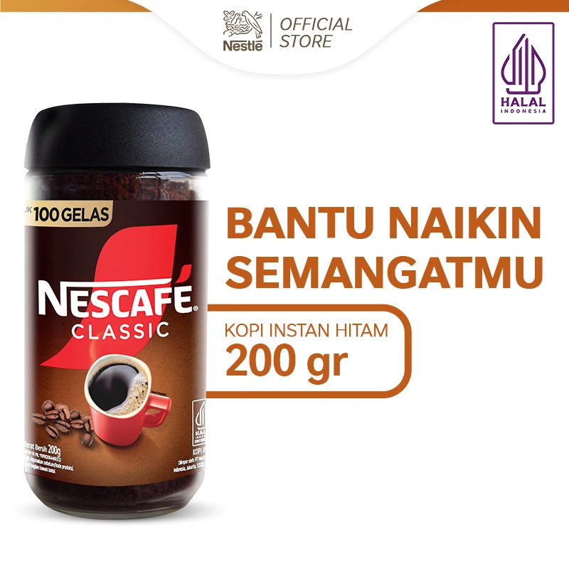 NESCAFE Classic Kopi Instan Kopi Hitam Kopi Bubuk 200g Jar