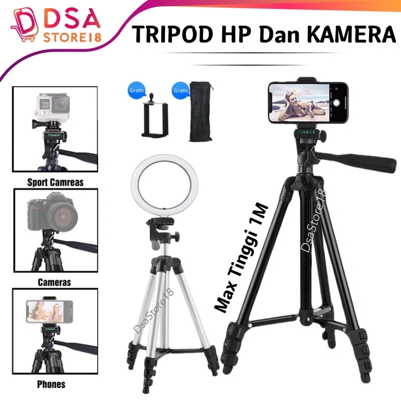 Tripod HP dan Kamera 1 Meter 3110 3120 Dudukan Kamera Universal