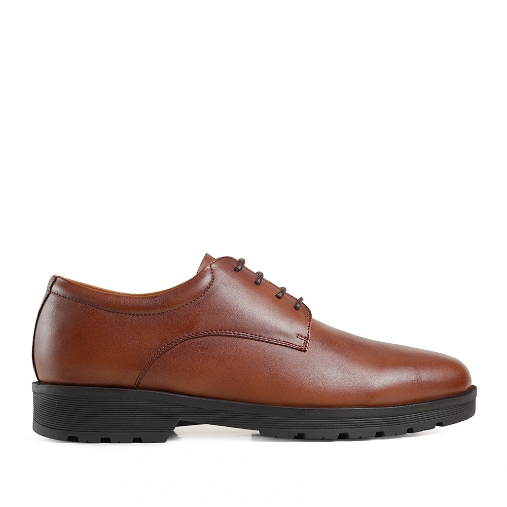 Prabu - Pangestu Brushed Brown Sepatu Kulit Derby Pria Cokelat