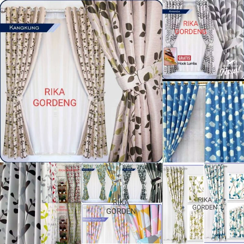 Gordeng jendela Minimalis Hordeng Pintu Murah Gorden Blackout Motif