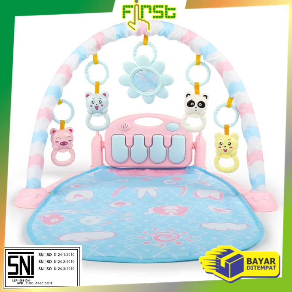 *COD* FH-M15-16 Baby Play Gym Mainan Anak Bayi Rattle & Piano Playmat Matras Kasur Bayi Musical