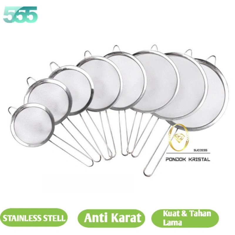 Saringan Minyak / Teh + Kopi + Tepung + Ceko + Susu Stainless Stell 8 10 12 14 16 18 20 22 24 CM