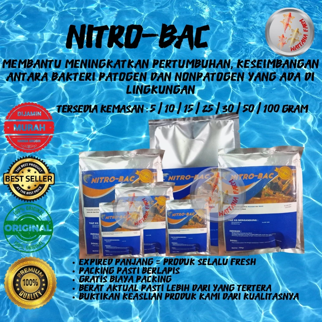 NITROBAC Probiotik nitrobacter / nitrobacter / probiotik nitrobacter / probiotik nitrobac / nitrobac / probitik nitrobacter nitrosomonas / bakteri starter bubuk/serbuk ORIGINAL WATTANA FARM