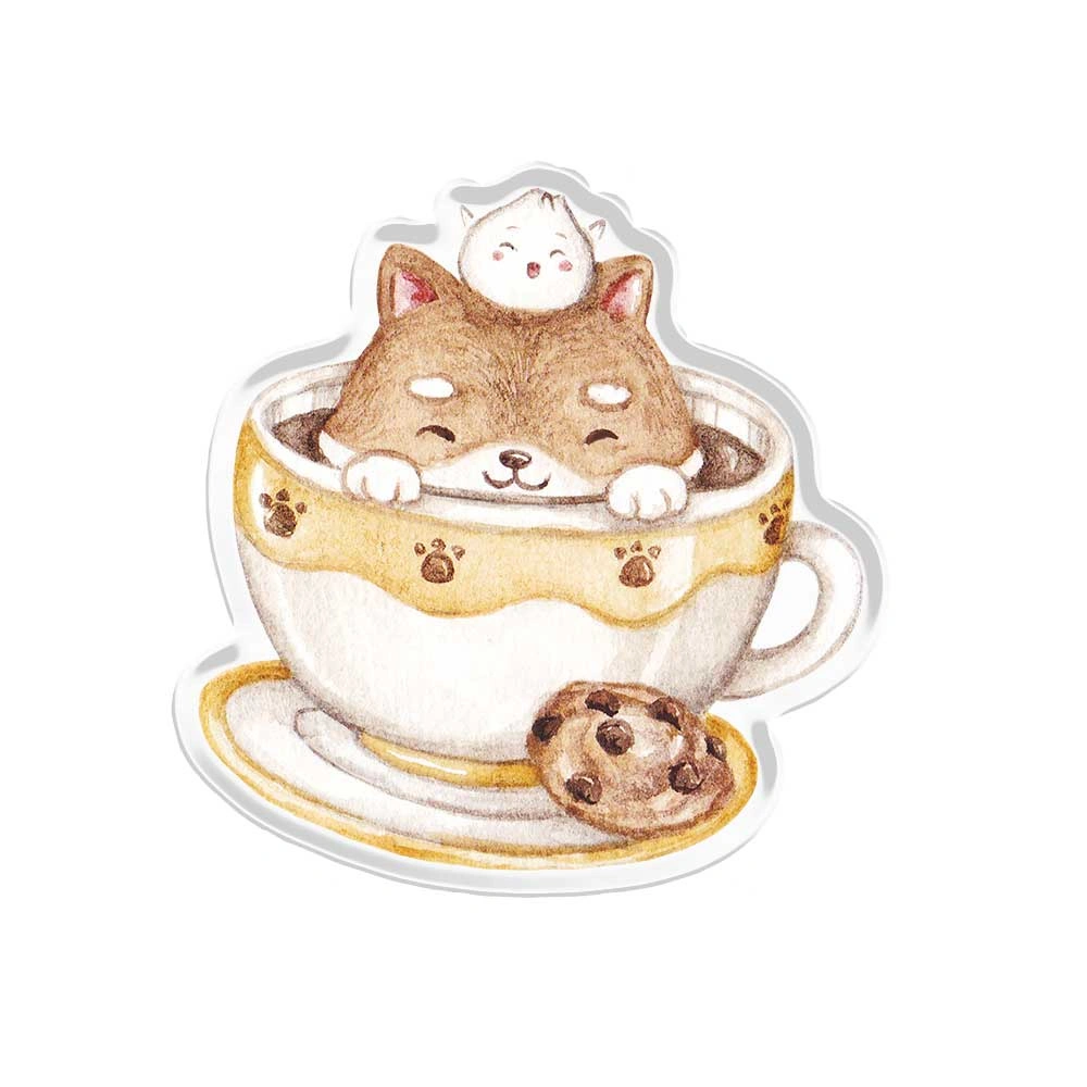 Popup Stand Acrylic Phone Holder Docking Smartphone Shibapao Coffee Acrylic by birgittaadiria,