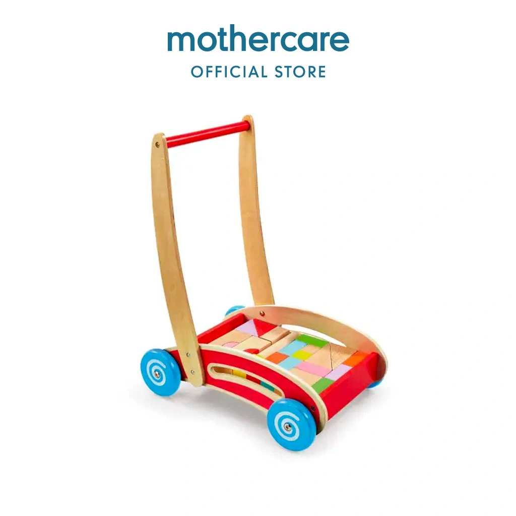 Addo Woodlets Trolley With Building Blocks - Mainan Edukasi Anak