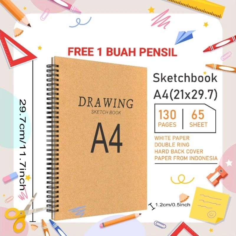 Notebook Aesthetic Kualitas Terbaru !!! Sketchbook a4 Polos Sketchbook A4 Polos Sepiral Sketch book Buku Catatan A4 Polos Spiral A4 Murah