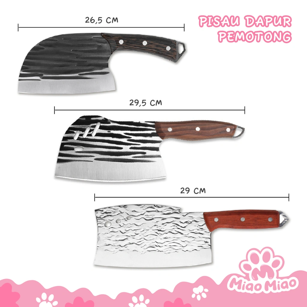 Pisau Dapur Multifungsi Pemotong Daging & Tulang - Pisau Stainless Steel 29 cm