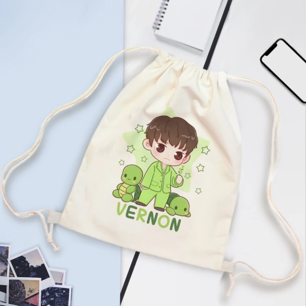 Tas Serut kANVAS Motif SEVENTEEN/ String Bag UNISEX