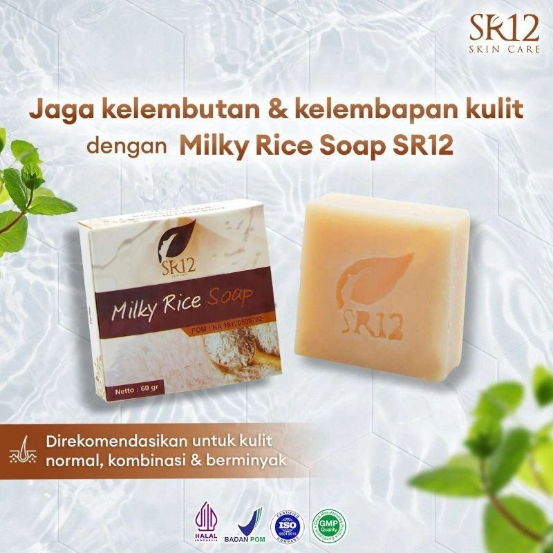 MILKY RICE SOAP SR12 / SABUN WAJAH / SABUN WAJAH KOMBINASI / SABUN BADAN / SABUN KOMBINASI AREA T