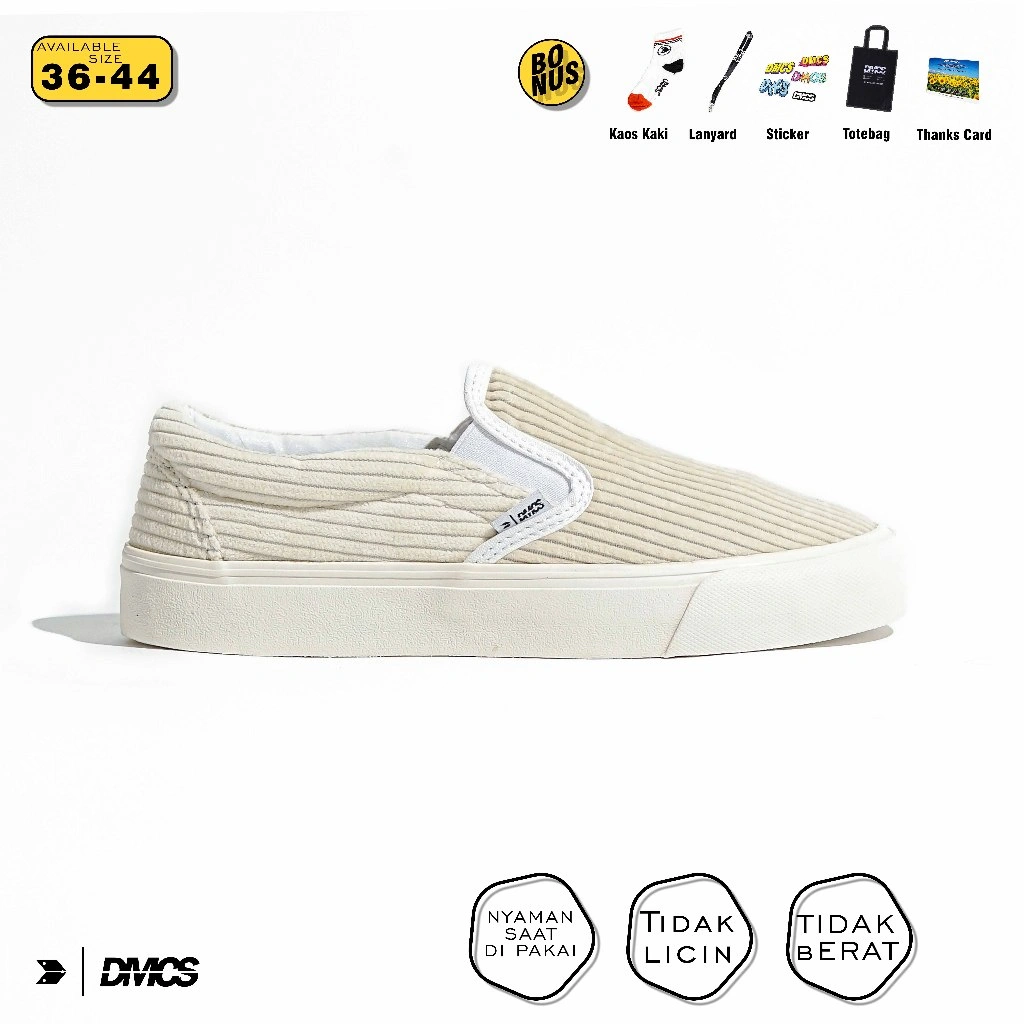 SEPATU DMCS - SLIP ON CORDUROY OFF WHITE