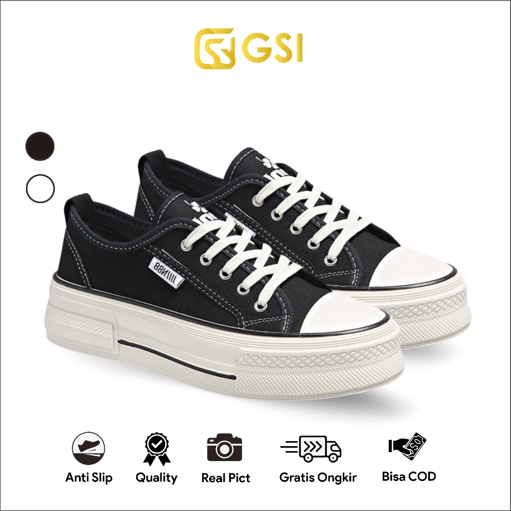 GSI Aerin 1276 Sepatu Wanita Sneakers Sekolah Kanvas Tebal Kekinian SIZE "36-41"