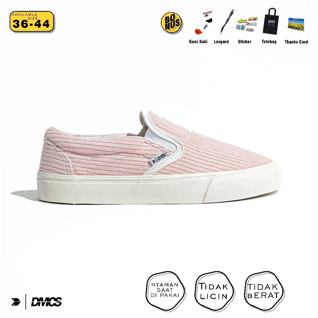 SEPATU DMCS - SLIP ON CORDUROY PEACH