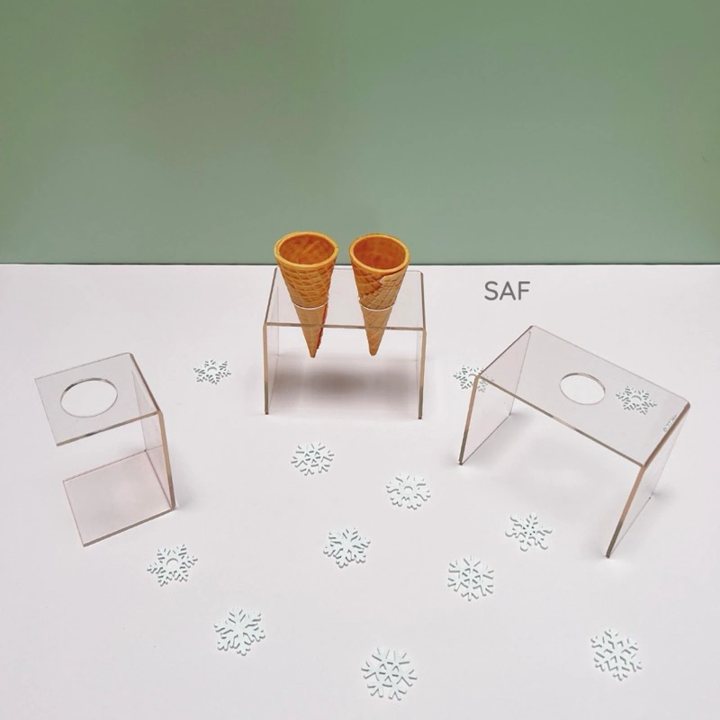 Ice cream display holder etalase clear akrilik props fotografi photo acrylic