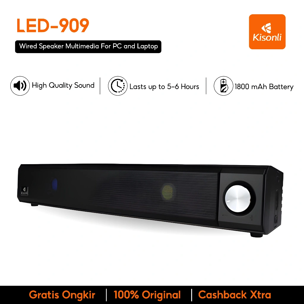 Kisonli LED909 Soundbar Portable Speaker Subwoofer Bluetooth Bass