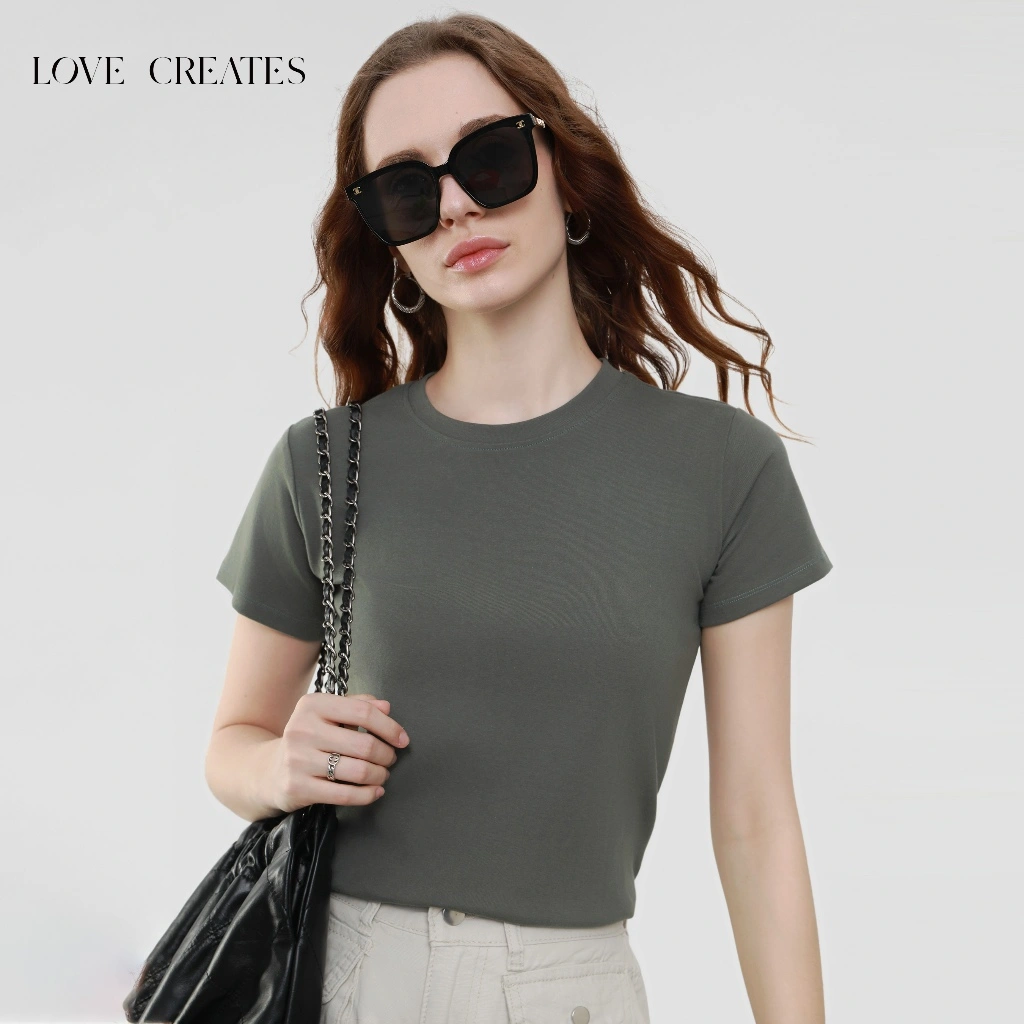 Love Creates  Kaos Wanita Polos  T-Shirt  Slim Fit Lengan Pendek (LCDX03)