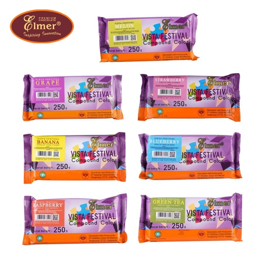 Cokelat batangan warna warni Elmer vista festival 250gr