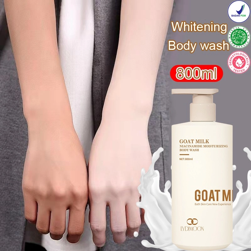 Body wash Pemutih badan permanen shower gel Sabun Pemutih Badan 800ML Sabun lembap Niacinamide susu kambing Brightening body Melembabkan dan menyegarkan