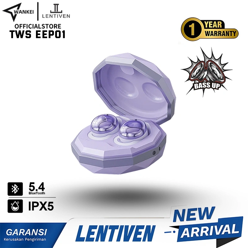 WANKEI LENTIVEN TWS True Wireless Headphones with Mic Button Control Sleep Headset Earphone Noise Reduction Earhooks EEP01