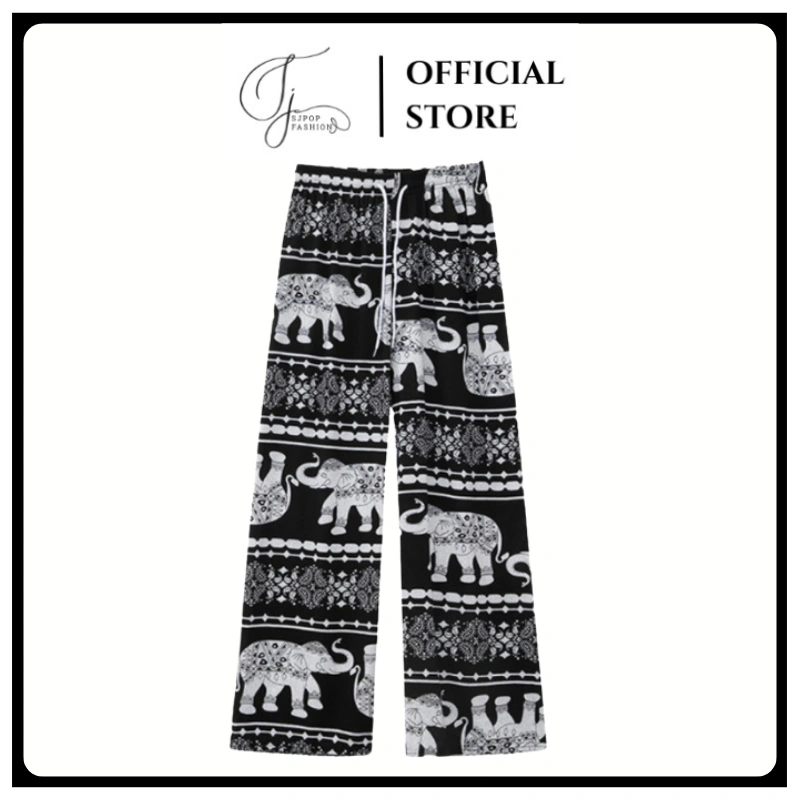 SJPOP Celana Panjang Kulot Wanita Motif Batik Salur