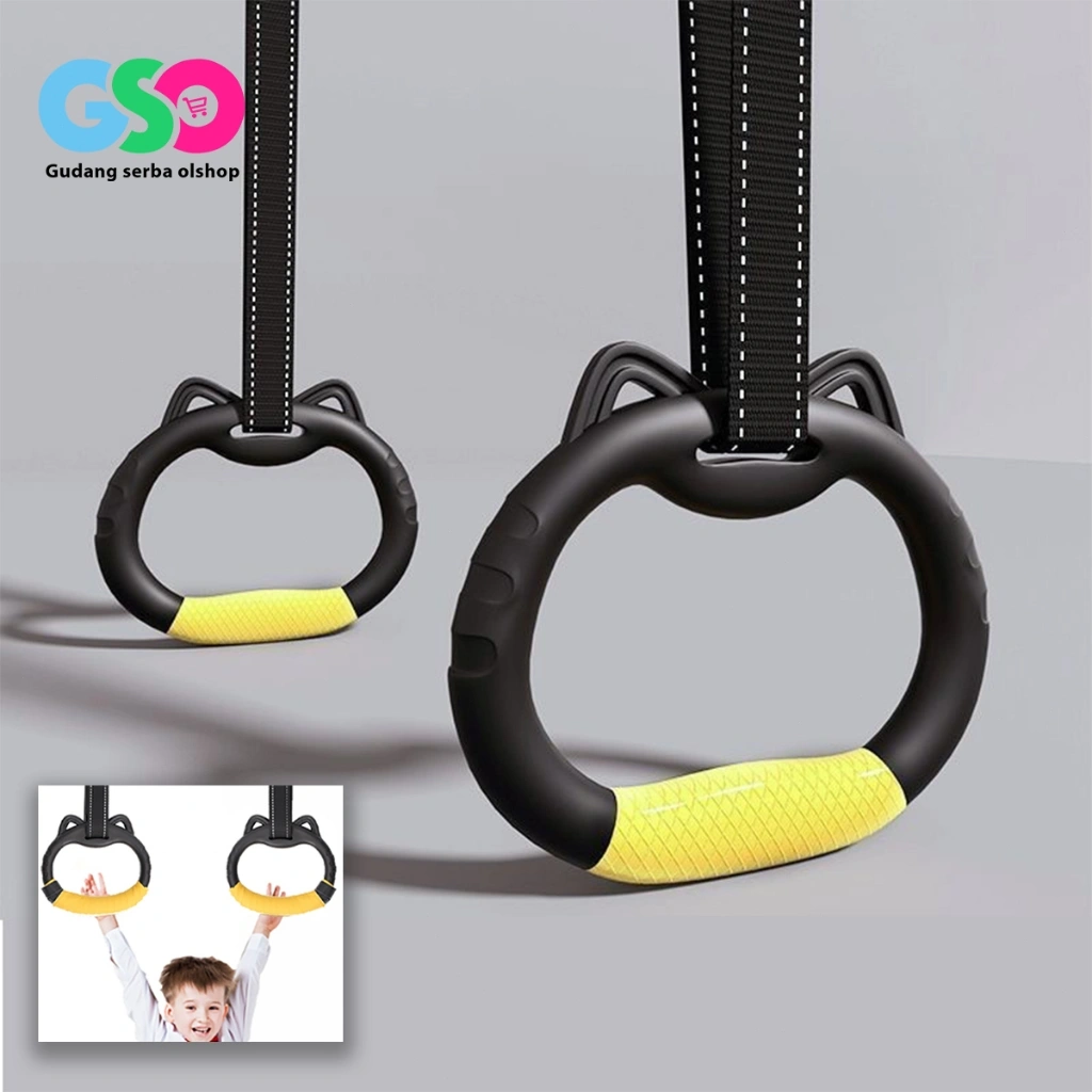 2pcs Gym Ring Anak Adjustable Pull Up Ring Gymnastic Lifting Ring Strap Kit Ring Calisthenics