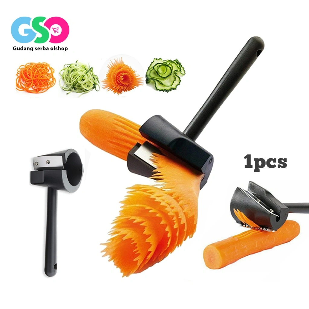 [GSO]Rautan Spiral Wortel Timun Peeler Spiral Stainless Peeler Bentuk Spiral Alat Pemotong Sayuran Pengupas Peel