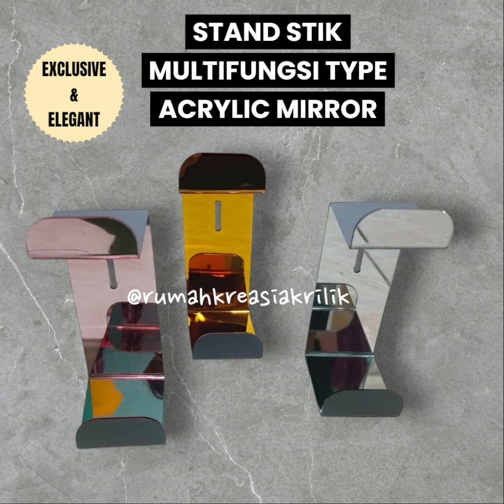 Elegant Stand Display Acrylic Mirror Stik Ps Controller Holder Headset Multifungsi