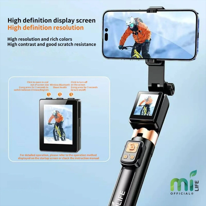 MILIFE Selfie Stick Tongsis Monitor Tripod Bluetooth Wifi Screen Mirroring 170cm Remote Control