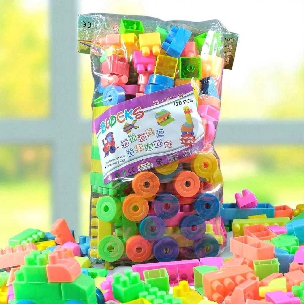Building Blocks isi 120  - Mainan Edukasi Anak Balok Susun Kreatif