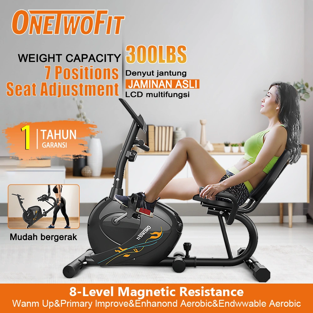 OneTwoFit Sepeda Statis Kardio Recumbent Bike Spinning Bike Alat Fitness