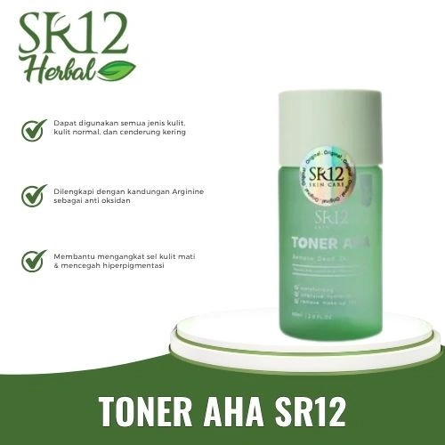Toner AHA SR12 Expoliating Toner Aman untuk Semua Jenis Kulit Merawat Garis Halus dan Kerutan