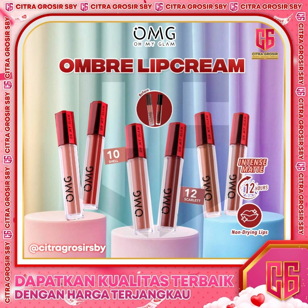 PAKET BEST Ombre OMG Oh My Glam Lip Cream || Tahan Lama & Ringan