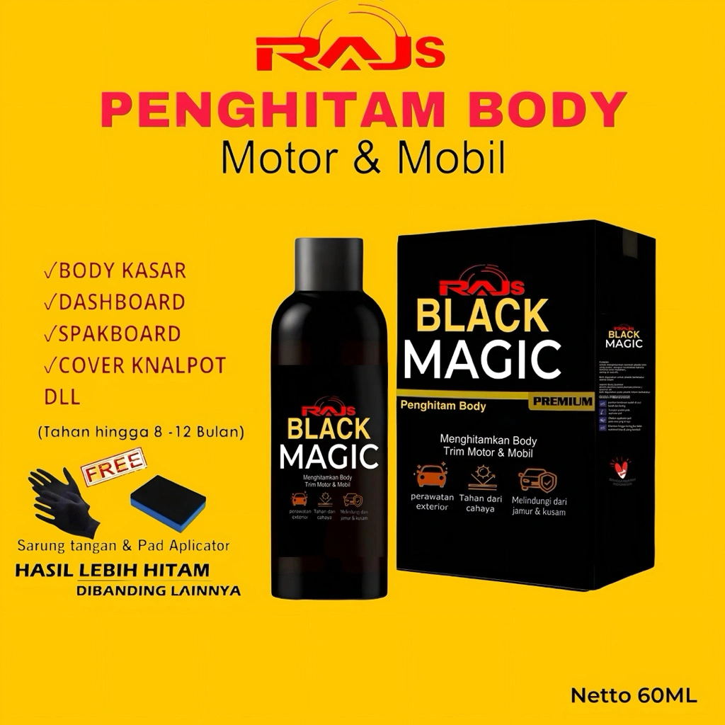 Rajs Black Magic Penghitam Body motor premium permanent by Rajs 60Ml