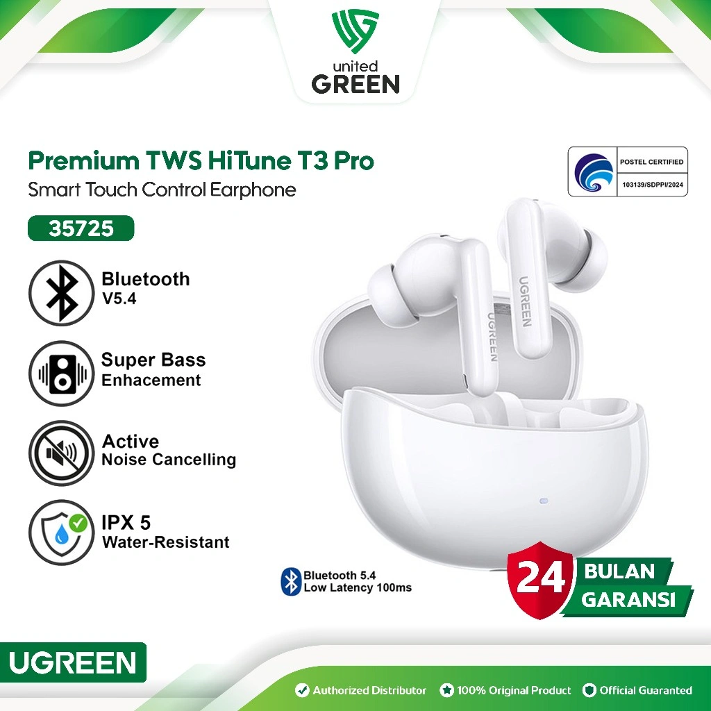UGREEN TWS Premium HiTune T3 Pro Earphone Wireless Bluetooth 5.4 Noise Canceling ANC 35725