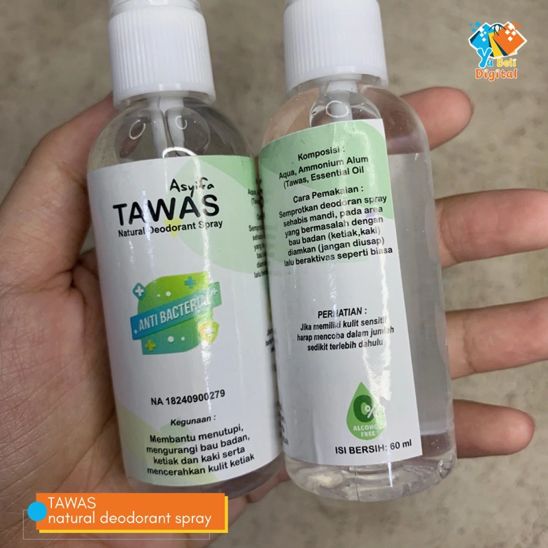 ASLI ORIGINAL, ada barcode - TAWAS SPRAY ASYIFA Paket Isi 6 pcs Natural Deodoran Tawas Spray Asyifa