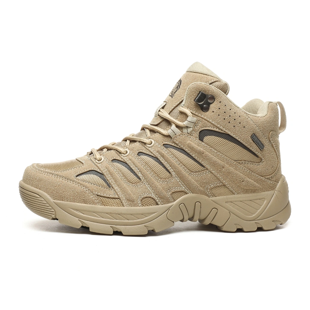 Sepatu Gunung Derlychug Men's Hiking Boots Military Tactical Combat Lightweight Outdoor Boots #801 Beige
