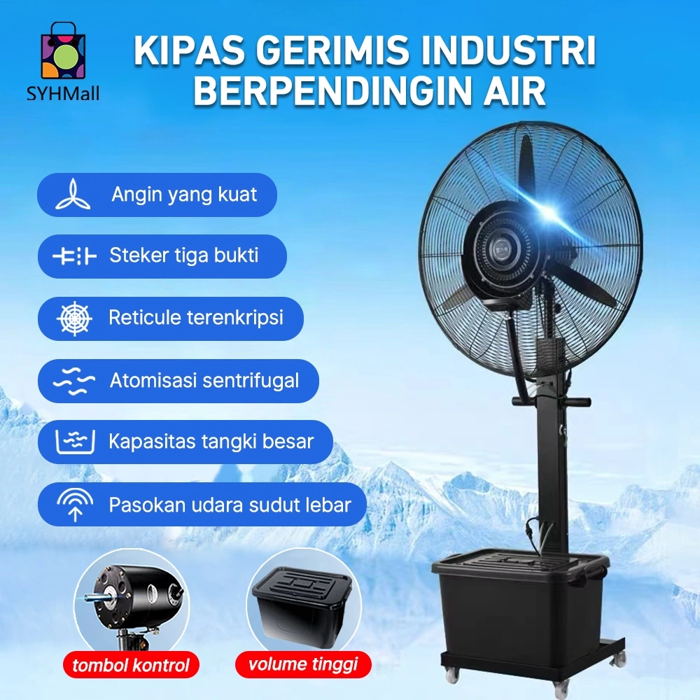 GARANSI 12 BULAN SYH Mall Kipas Angin Embun 30" / 30 inch Misty Fan Kipas Angin Semprot Air 45 Liter Tinggi 1.75 Meter /Gratis Ongkir Kipas 30 Inch + Garansi 1 Tahun + COD