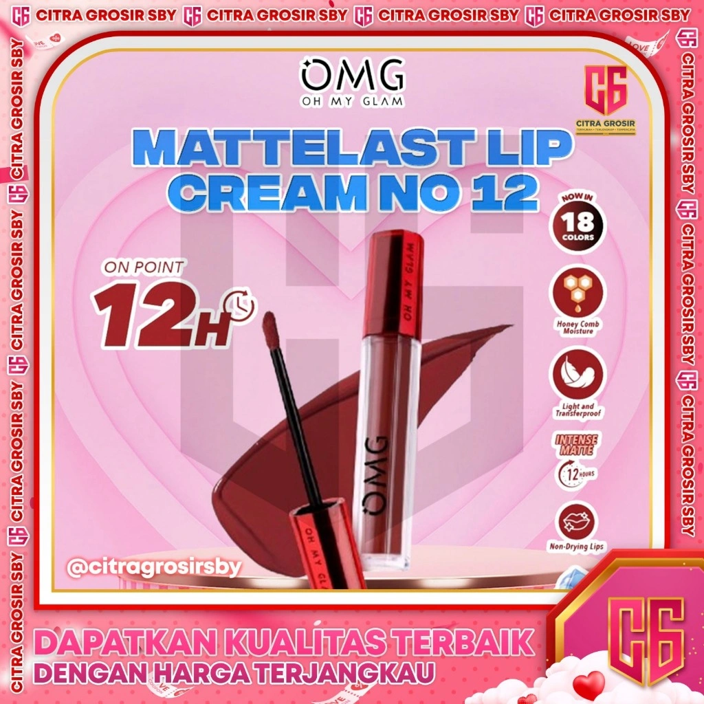 OMG OH MY GLAM Mattelast Lip Cream 12 Scarlet 2.9 g || OMG Lip Cream