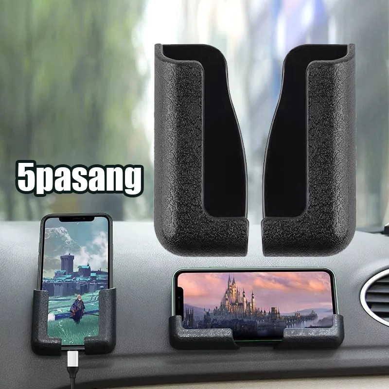 【New Arrivals】5pasang Multifunctional Car Phone Holder Smart Phone Mount Stand Bracket / Silicone Phone Holder Hp Tempel Di Mobil