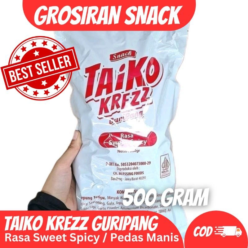 SNACK TAIKO KREZZ GuriPang rasa SWEET SPICY isi 500 GRAM / SNACK VIRAL / SNACK TAIKO KREZZ VIRAL