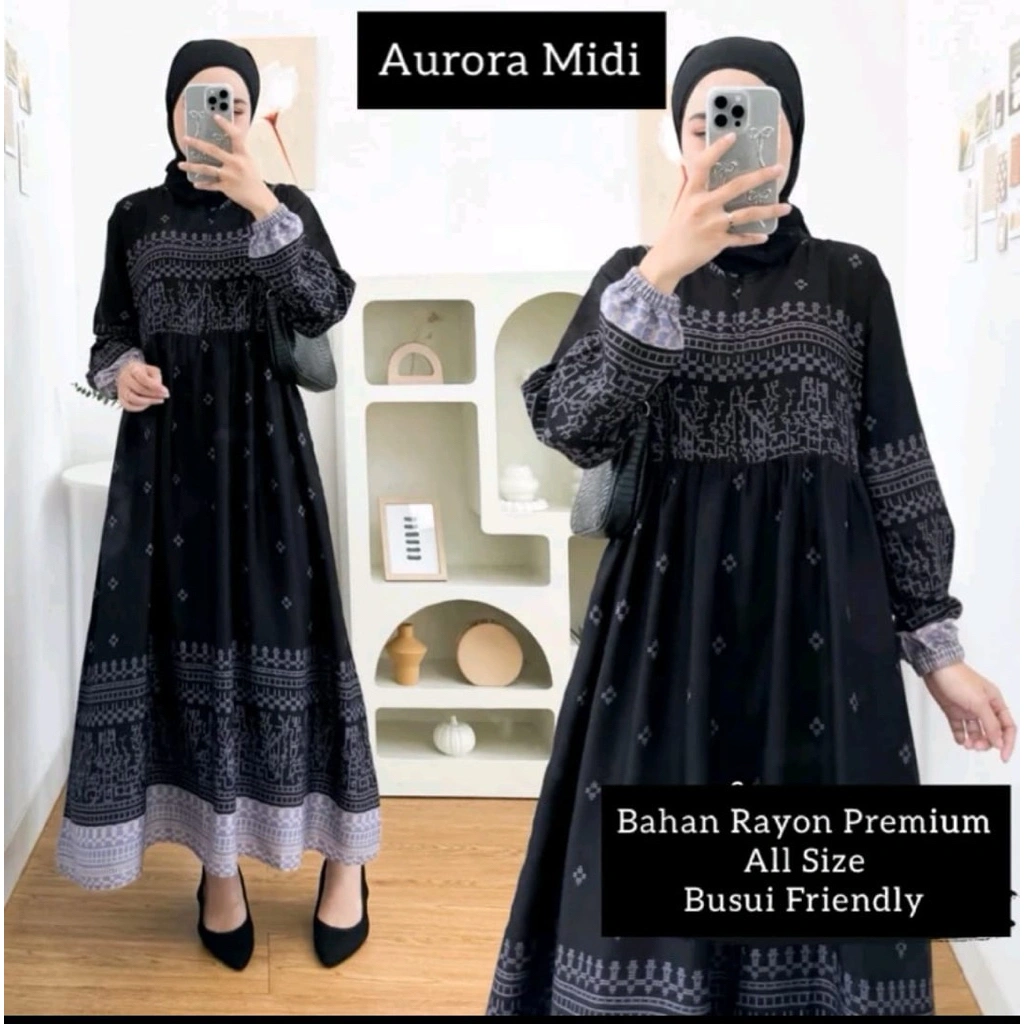 home dress MIDI DRESS WANITA RAYON BUMIL BUSUI JUMBO / MIDI MOTIF TERBARU