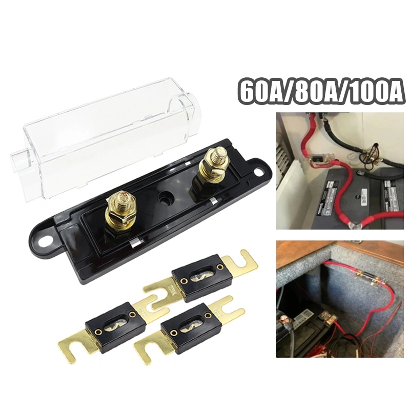 Sekering Fuse Audio mobil Holder Audio Sekring ANL Gold Plated Basis/60A/80A/100A