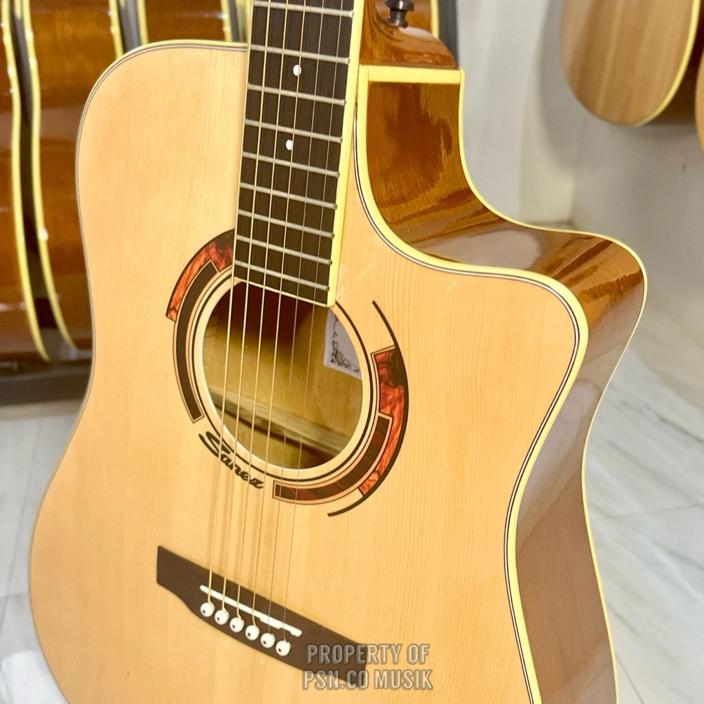 SANEZ SC 100 NA Original Gitar Akustik Elektrik Handcraft Tanam Besi Packing Kayu